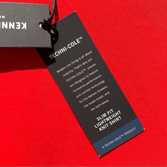 ⬇️NWT Kenneth Cole Men’s Slim Fit Lightweight Shirt Size S Color Savvy Red - Picture 4 of 9